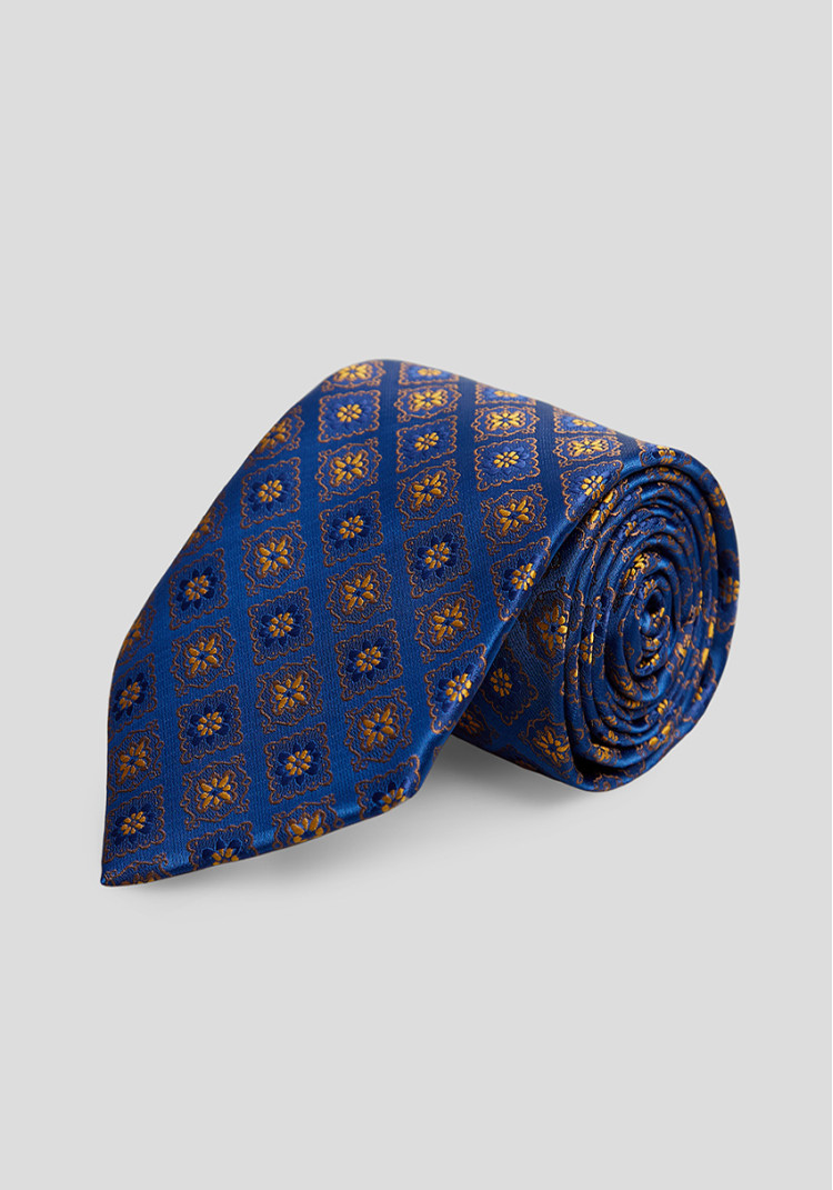 Classic men's tie blue printed