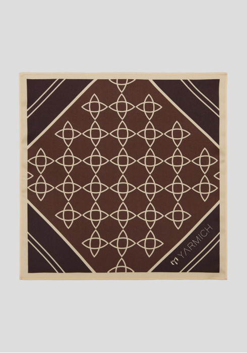 ЧОЛОВІЧА ХУСТИНКА ТЕМНО-КОРИЧНЕВА ПРИНТОВАНА