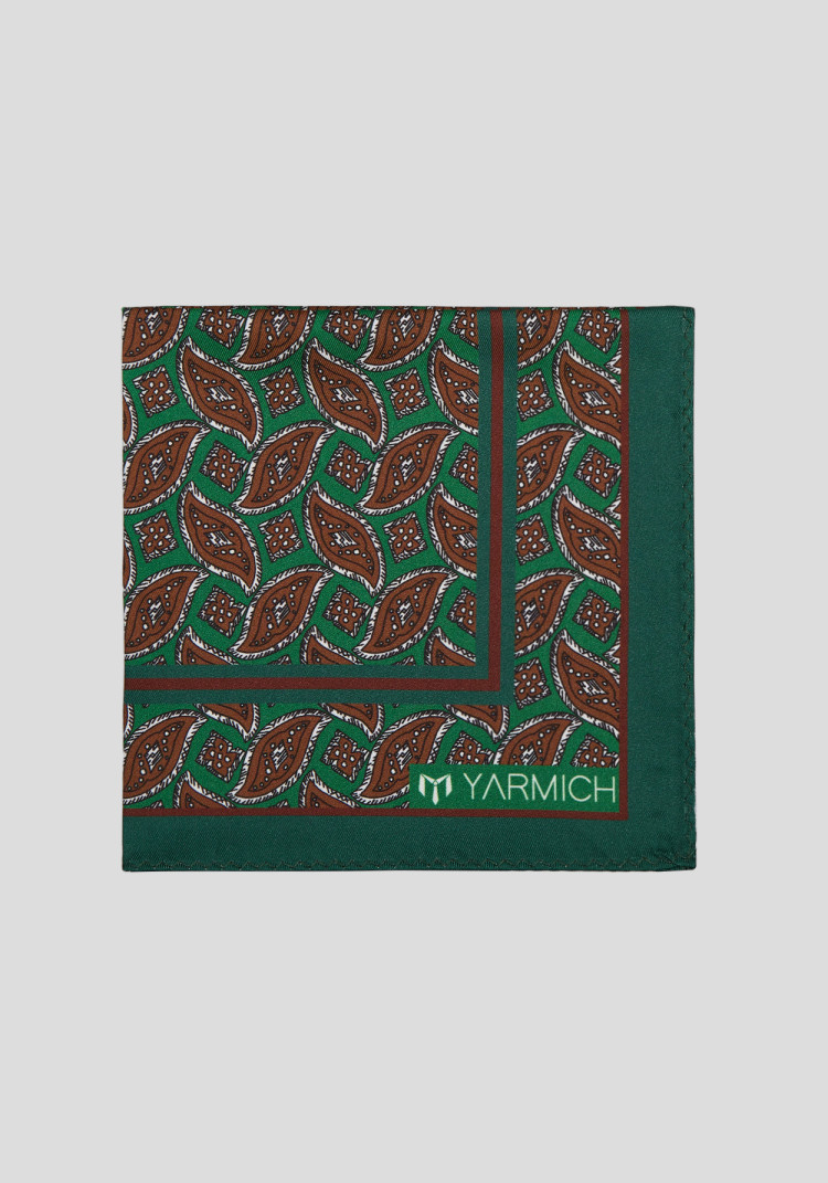 ЧОЛОВІЧА ХУСТИНКА ТЕМНО-ЗЕЛЕНА ПРИНТОВАНА 
