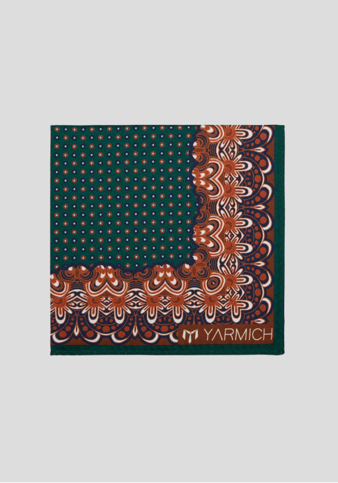 ЧОЛОВІЧА ХУСТИНКА ЗЕЛЕНА В КОРИЧНЕВИЙ ПРИНТ