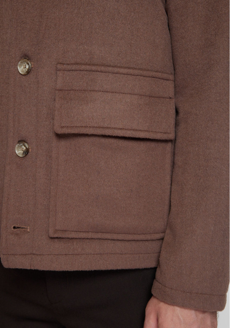 ЧОЛОВІЧА КУРТКА КОРИЧНЕВА ОДНОТОННА, Фото 3