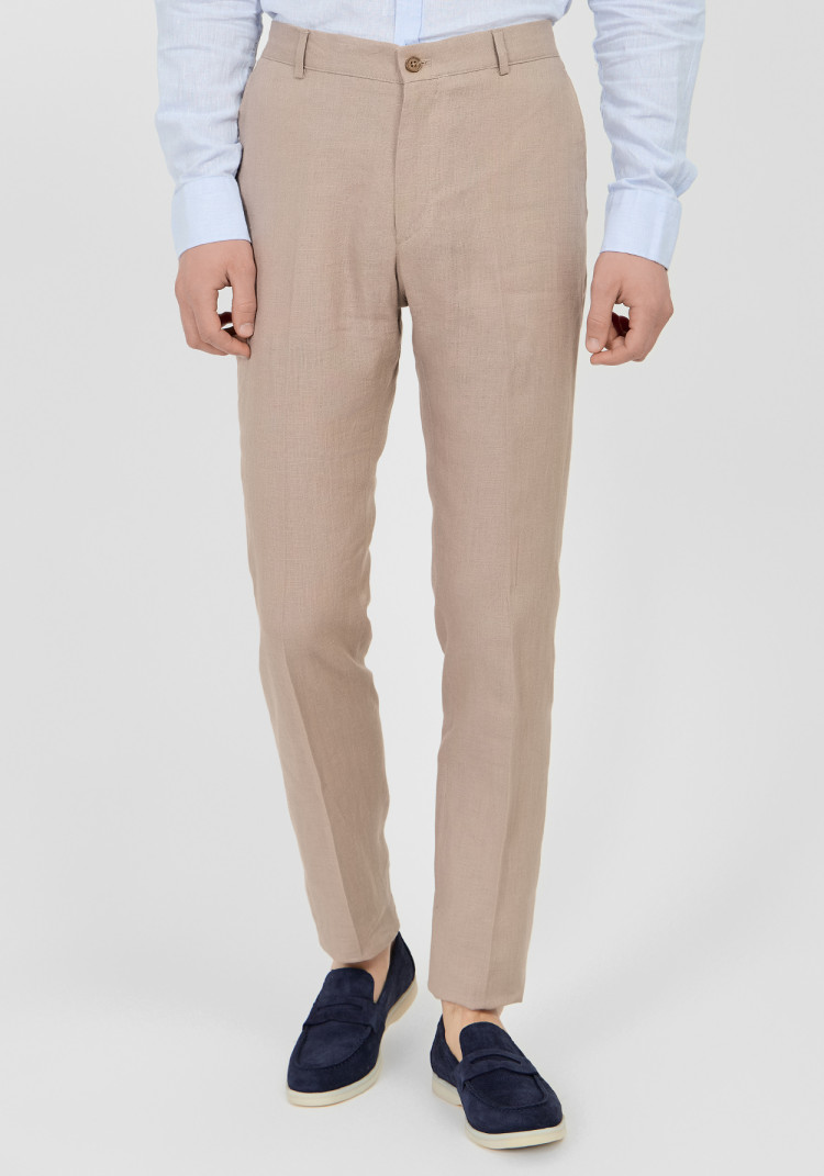 ЧОЛОВІЧІ БРЮКИ БЕЖЕВІ ЛЛЯНІ