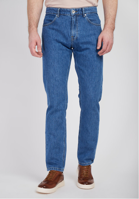 ЧОЛОВІЧІ ДЖИНСИ СИНІ НАПІВ-ЗВУЖЕНІ STRAIGHT FIT