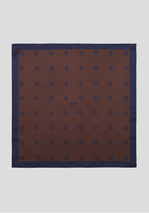 КЛАСИЧНА ЧОЛОВІЧА ХУСТИНКА КОРИЧНЕВА ПРИНТОВАНА