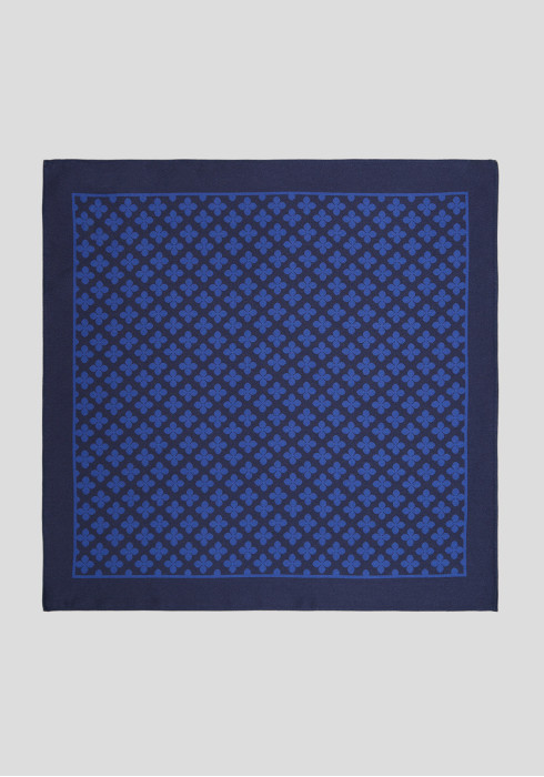 КЛАСИЧНА ЧОЛОВІЧА ХУСТИНКА СИНЯ ПРИНТОВАНА