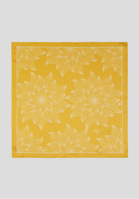 КЛАСИЧНА ЧОЛОВІЧА ХУСТИНКА ЖОВТА В КВІТИ