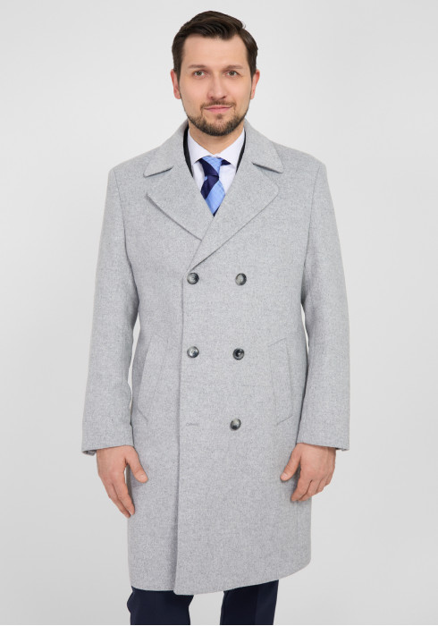КЛАСИЧНЕ ЧОЛОВІЧЕ ПАЛЬТО ДВОБОРТНЕ СІРЕ