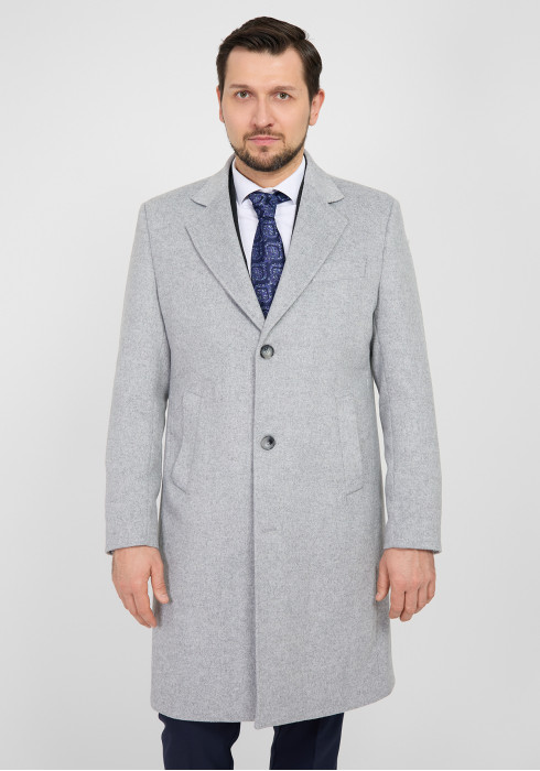 КЛАСИЧНЕ ЧОЛОВІЧЕ ПАЛЬТО ОДНОБОРТНЕ СІРЕ