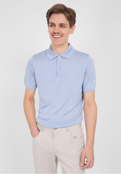 КЛАСИЧНЕ ЧОЛОВІЧЕ ПОЛО БЛАКИТНЕ НА ГУДЗИКАХ