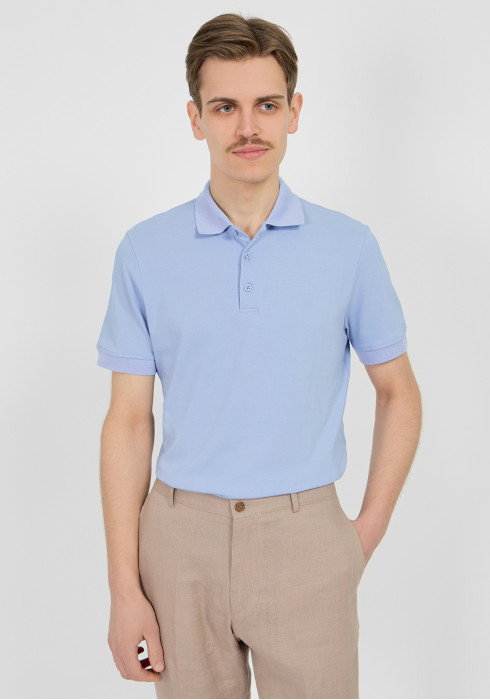 КЛАССИЧЕСКОЕ МУЖСКОЕ ПОЛО ГОЛУБОЕ