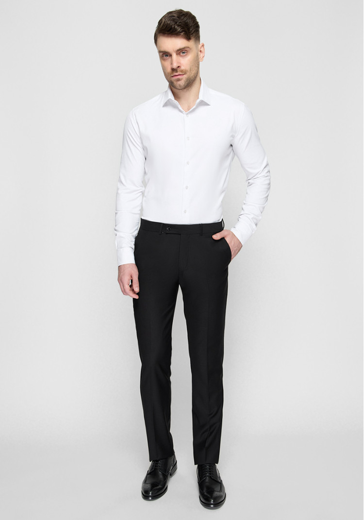 КЛАСИЧНІ ЧОЛОВІЧІ БРЮКИ ЧОРНІ ОДНОТОННІ SLIM FIT, Фото 2