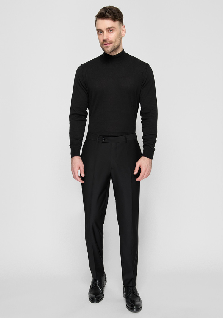 КЛАСИЧНІ ЧОЛОВІЧІ БРЮКИ ЧОРНІ ОДНОТОННІ SLIM FIT, Фото 3