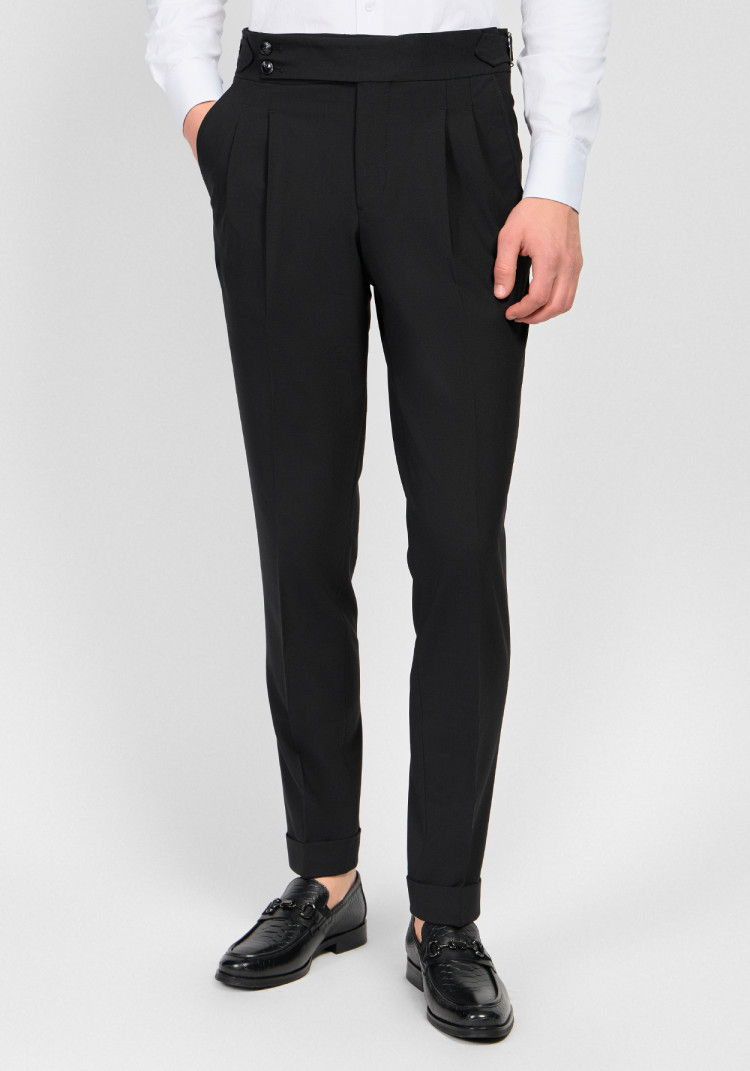 КЛАСИЧНІ ЧОЛОВІЧІ БРЮКИ ЧОРНІ ОДНОТОННІ