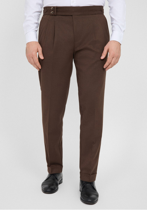 КЛАСИЧНІ ЧОЛОВІЧІ БРЮКИ КОРИЧНЕВІ ОДНОТОННІ