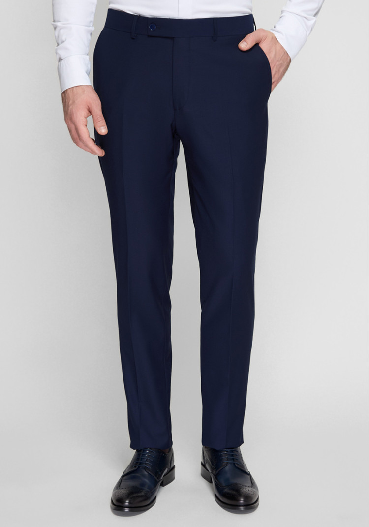 КЛАСИЧНІ ЧОЛОВІЧІ БРЮКИ СИНІ ОДНОТОННІ SLIM FIT