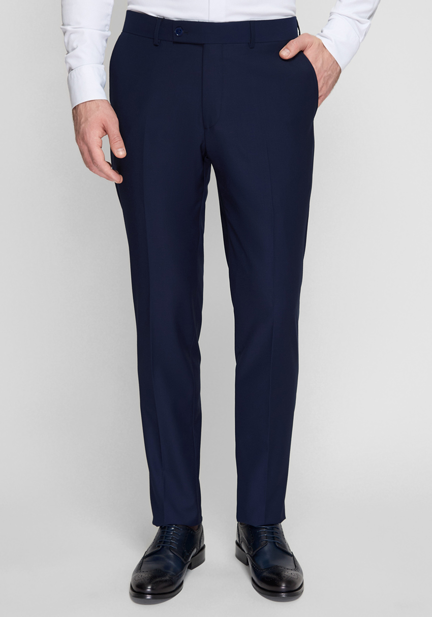 КЛАСИЧНІ ЧОЛОВІЧІ БРЮКИ СИНІ ОДНОТОННІ SLIM FIT, Фото 1