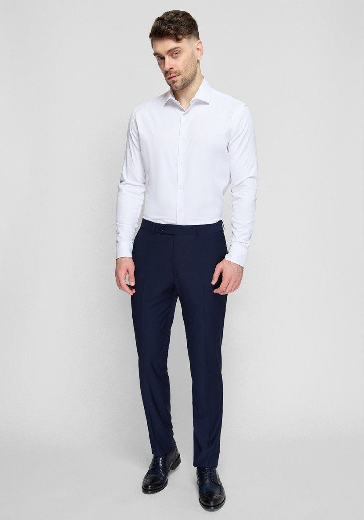 КЛАСИЧНІ ЧОЛОВІЧІ БРЮКИ СИНІ ОДНОТОННІ SLIM FIT, Фото 2