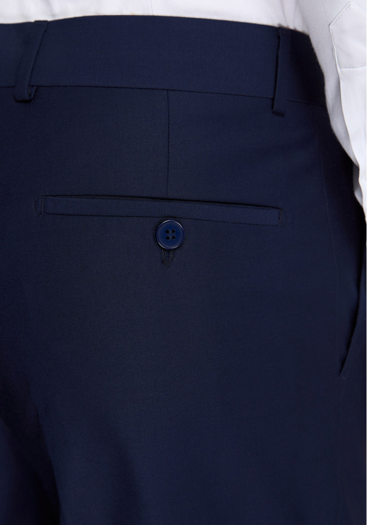 КЛАСИЧНІ ЧОЛОВІЧІ БРЮКИ СИНІ ОДНОТОННІ SLIM FIT, Фото 4