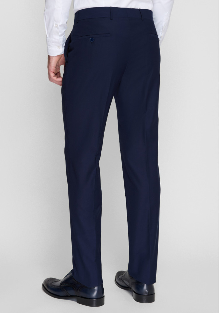 КЛАСИЧНІ ЧОЛОВІЧІ БРЮКИ СИНІ ОДНОТОННІ SLIM FIT, Фото 5