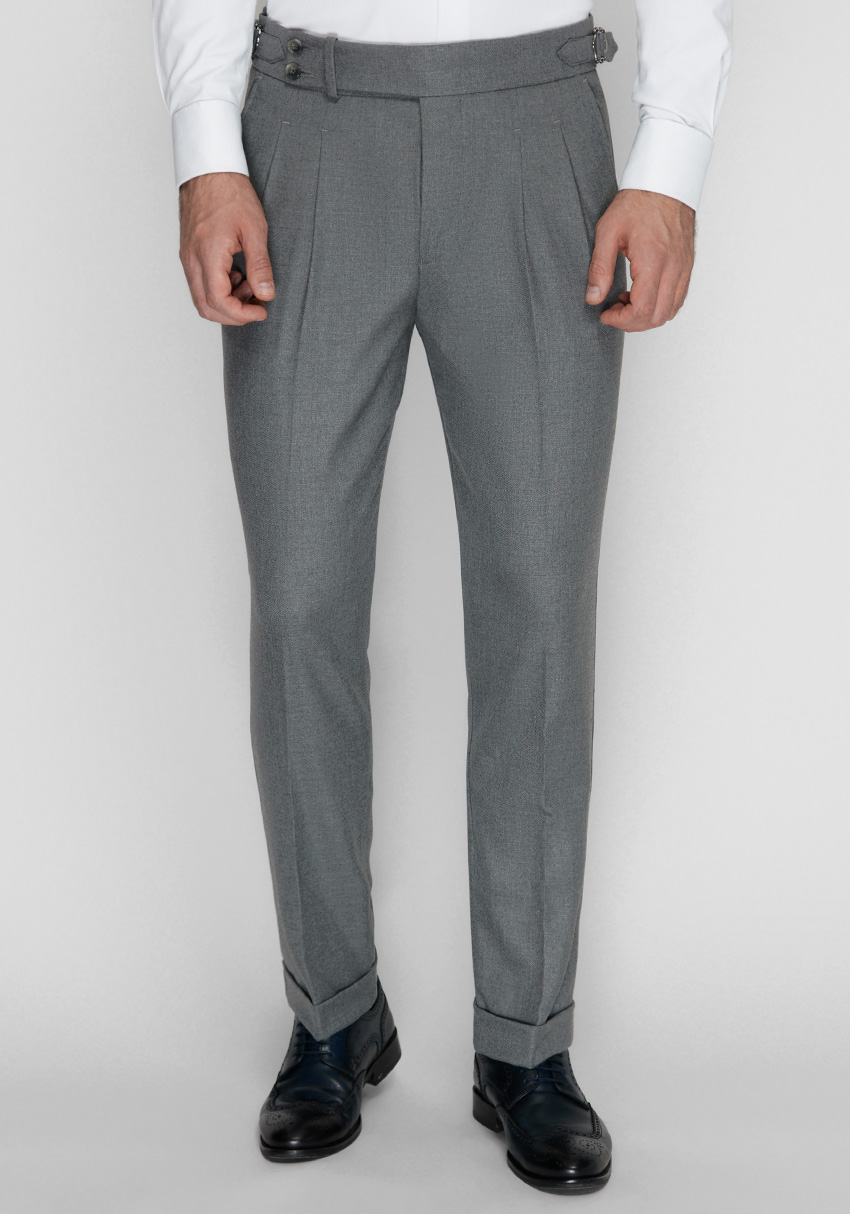CLASSIC MEN'S TROUSERS GRAY SOLID, Photo 1