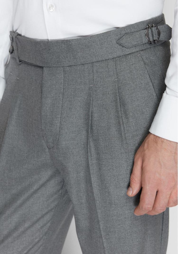 CLASSIC MEN'S TROUSERS GRAY SOLID, Photo 1