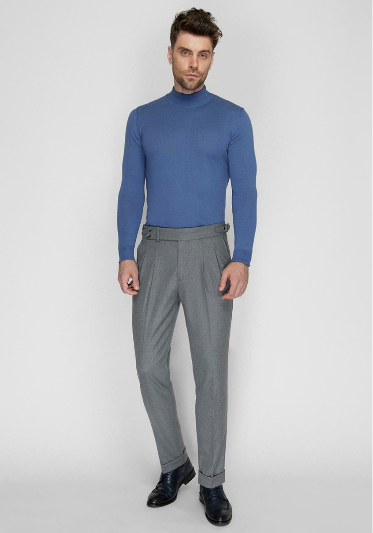 CLASSIC MEN'S TROUSERS GRAY SOLID, Photo 3