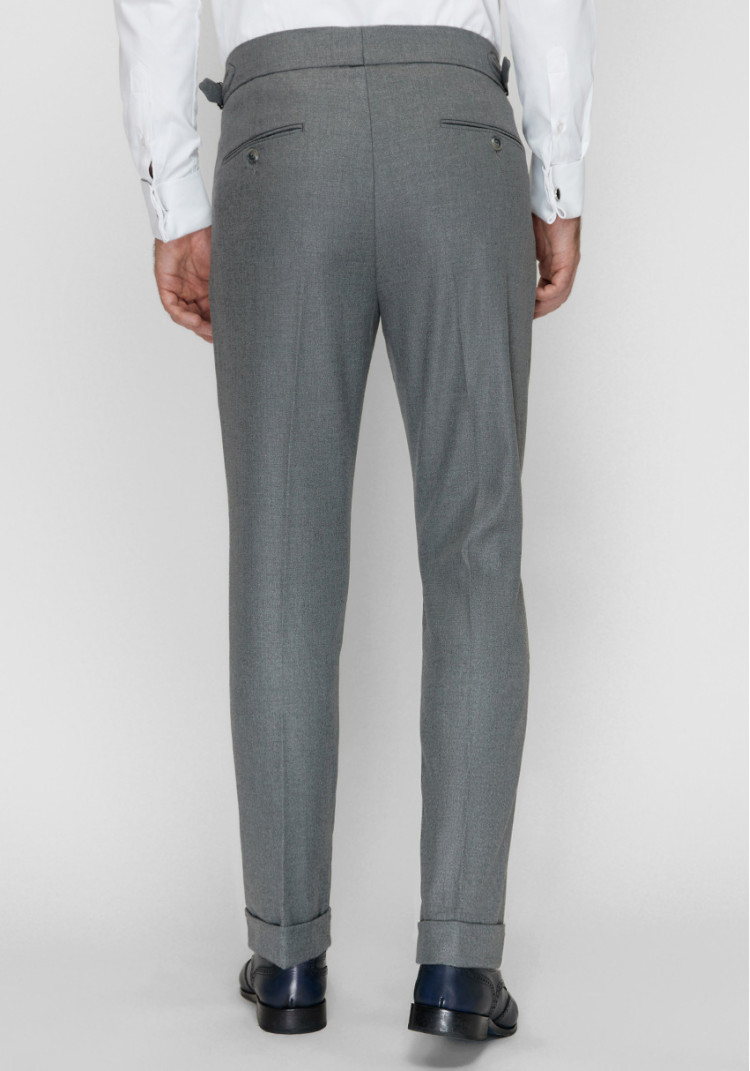 CLASSIC MEN'S TROUSERS GRAY SOLID, Photo 4