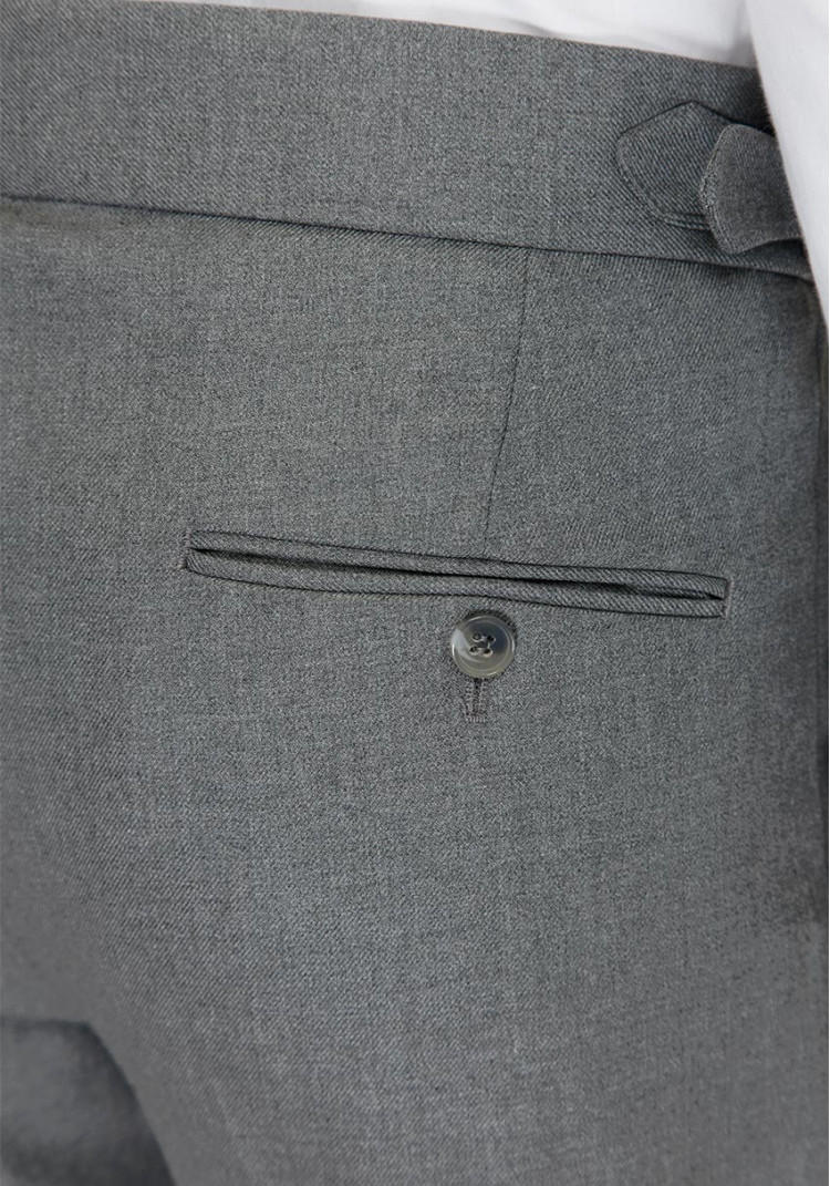CLASSIC MEN'S TROUSERS GRAY SOLID, Photo 6