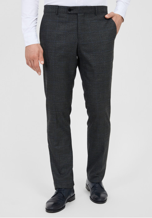 КЛАСИЧНІ ЧОЛОВІЧІ БРЮКИ СІРІ В КЛІТИНКУ