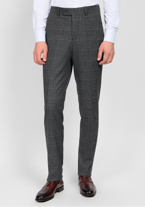 КЛАСИЧНІ ЧОЛОВІЧІ БРЮКИ СІРІ В КЛІТИНКУ