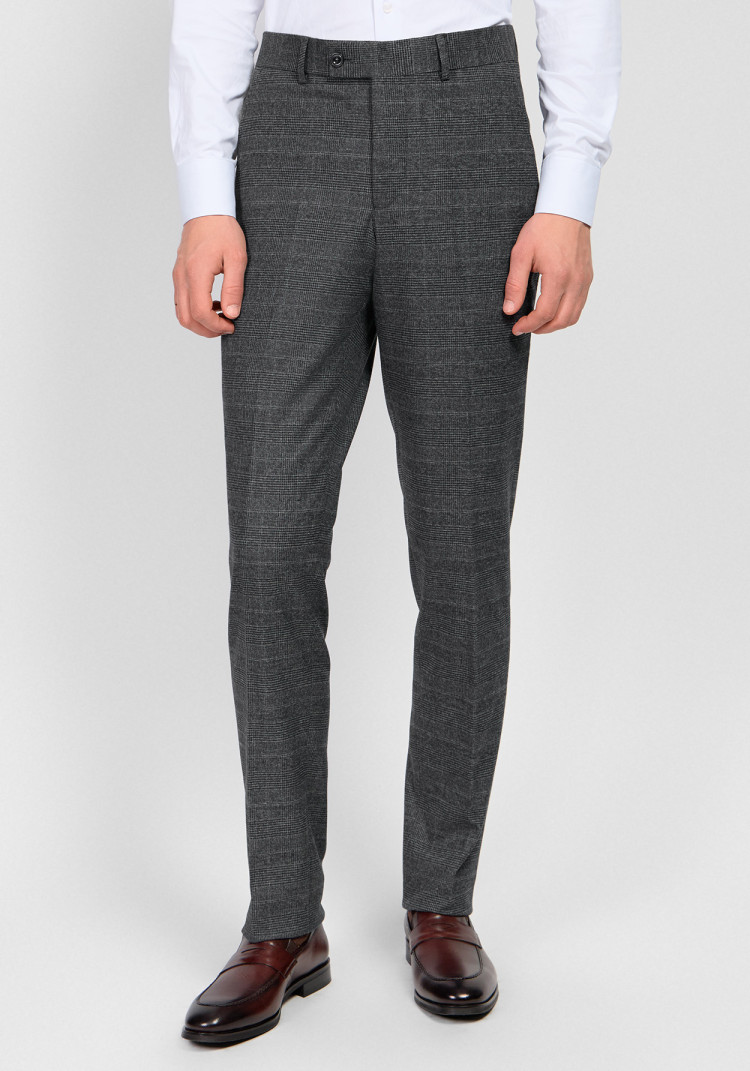КЛАСИЧНІ ЧОЛОВІЧІ БРЮКИ СІРІ В КЛІТИНКУ