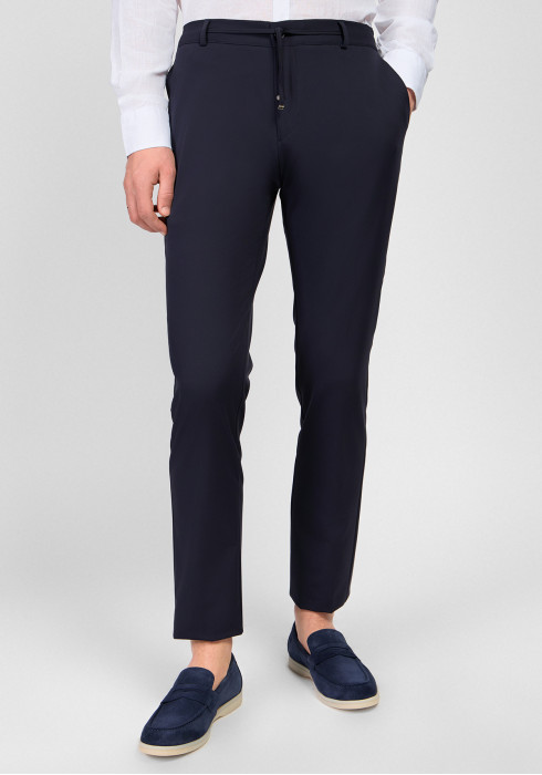 КЛАСИЧНІ ЧОЛОВІЧІ БРЮКИ ТЕМНО-СИНІ ОДНОТОННІ