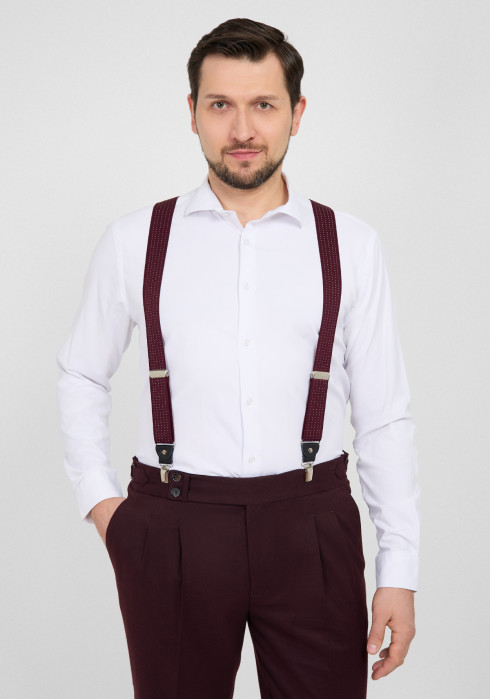 КЛАСИЧНІ ЧОЛОВІЧІ ПІДТЯЖКИ БОРДОВІ В КРАПКУ