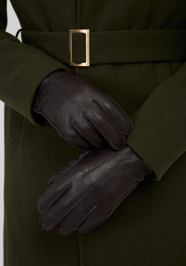 КЛАСИЧНІ ЧОЛОВІЧІ РУКАВИЧКИ ЗИМОВІ КОРИЧНЕВІ, Фото 1
