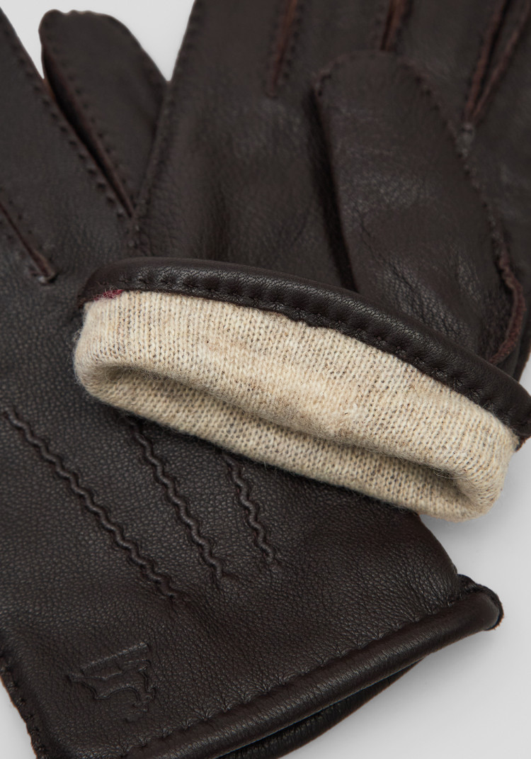 КЛАСИЧНІ ЧОЛОВІЧІ РУКАВИЧКИ ЗИМОВІ КОРИЧНЕВІ, Фото 2