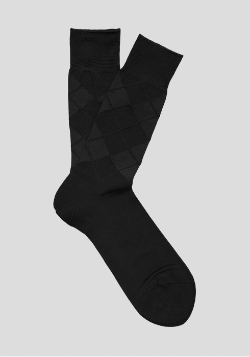 КЛАСИЧНІ ЧОЛОВІЧІ ШКАРПЕТКИ ЧОРНІ В РОМБ