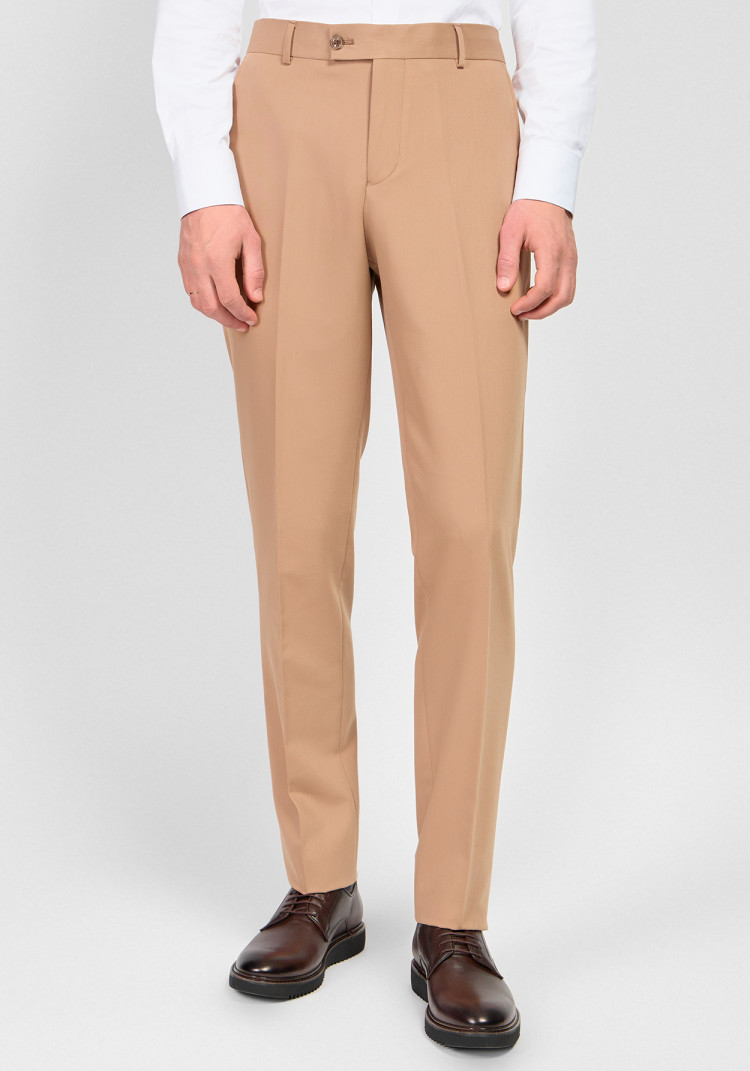 КЛАСИЧНИЙ ЧОЛОВІЧИЙ КОСТЮМ ТРІЙКА БЕЖЕВИЙ ОДНОТОННИЙ, Фото 4