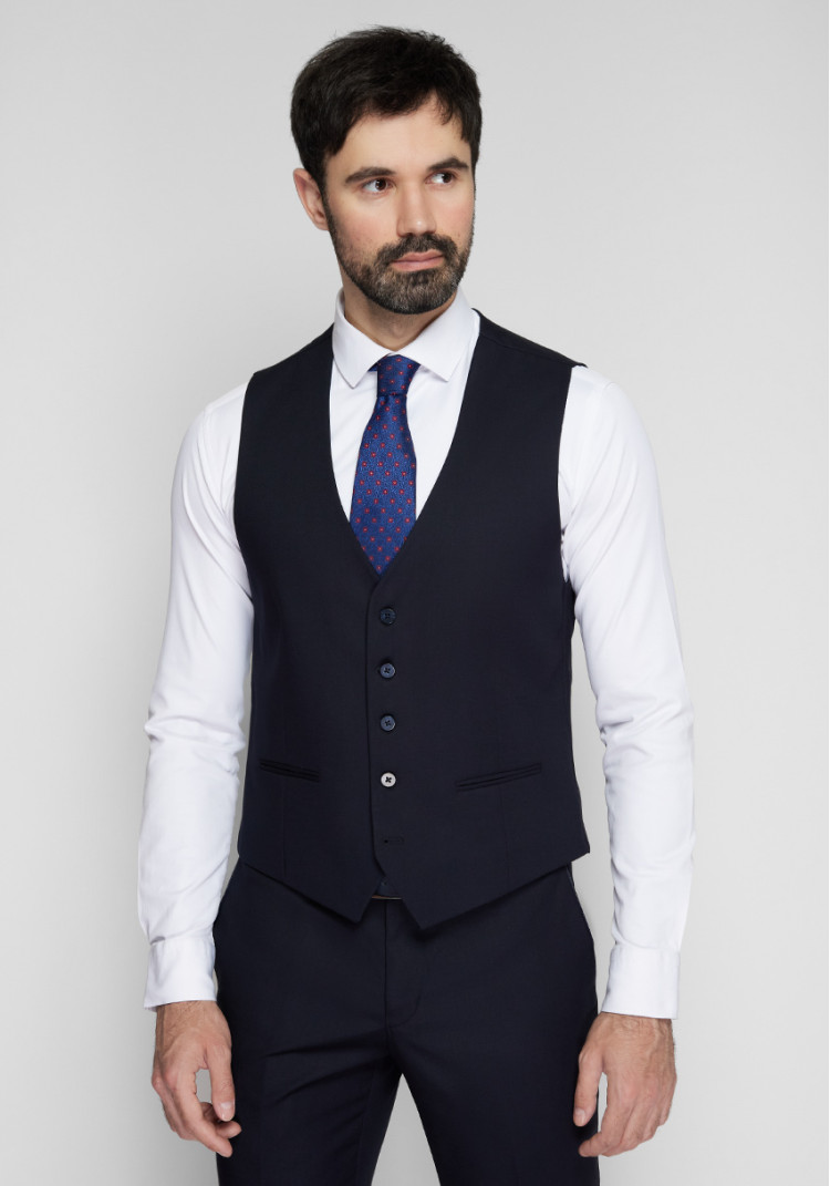 CLASSIC MEN'S THREE-SUIT BLUE WITH BROWN CHECK, Photo 4