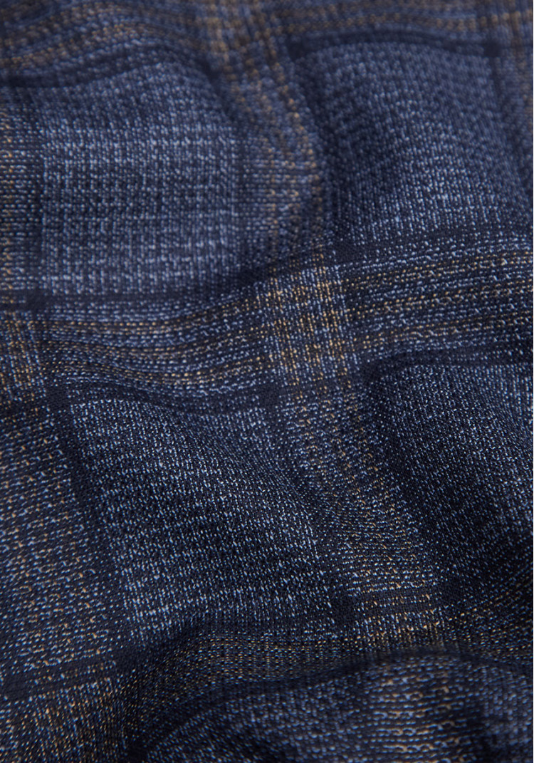 CLASSIC MEN'S THREE-SUIT BLUE WITH BROWN CHECK, Photo 6