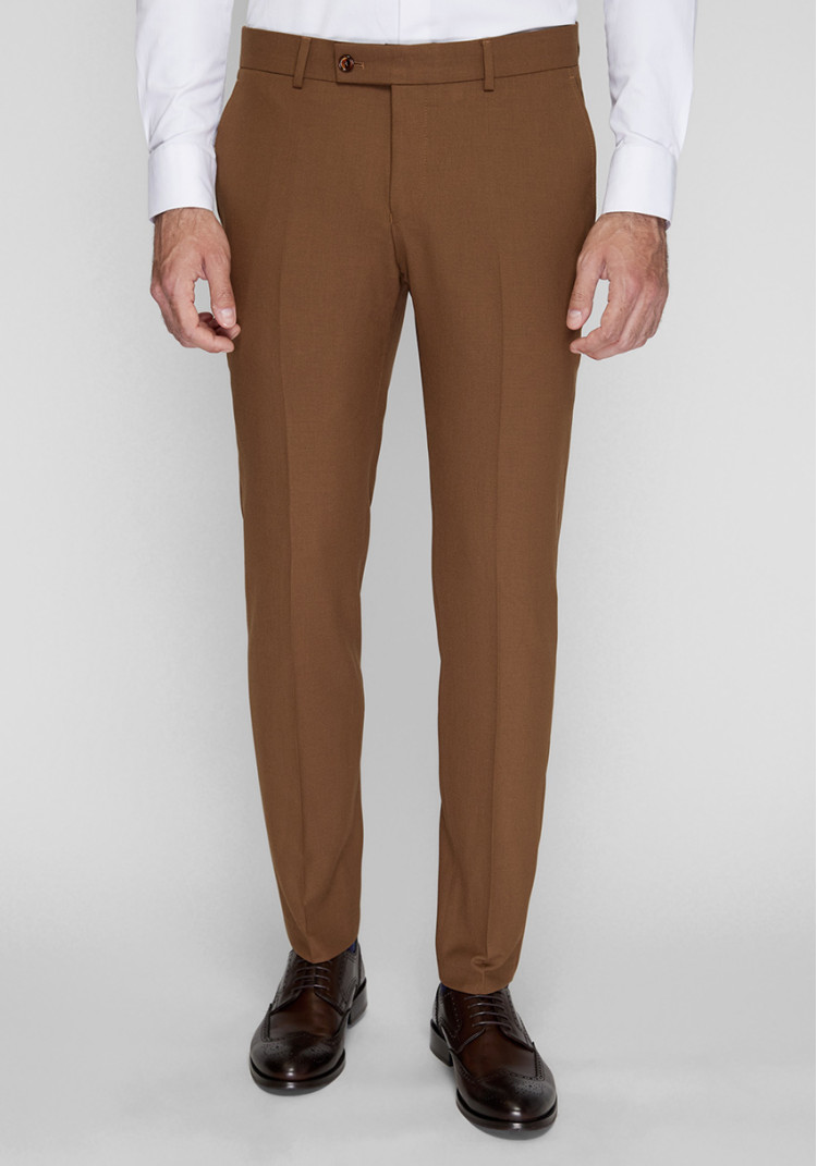 CLASSIC MEN'S THREE-SUIT LIGHT BROWN SOLID, Photo 5