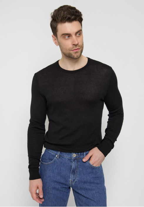 КЛАСИЧНИЙ ЧОЛОВІЧИЙ ЛОНГСЛІВ ЧОРНИЙ