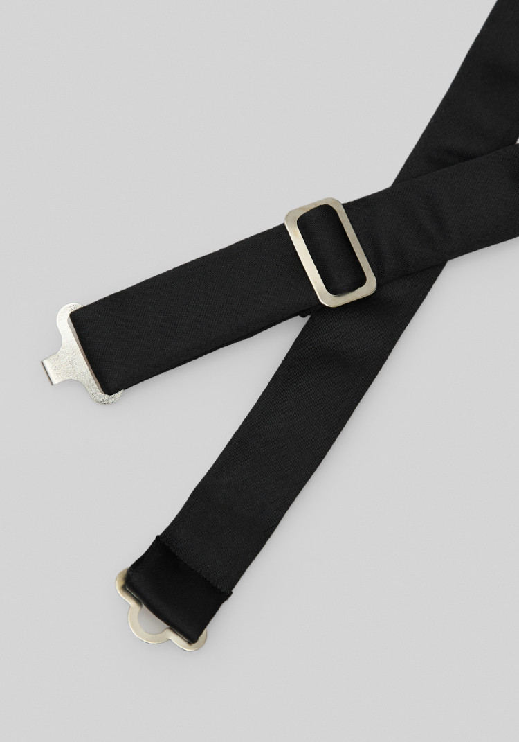 Classic Men's Black Satin Bow Tie, Photo 1