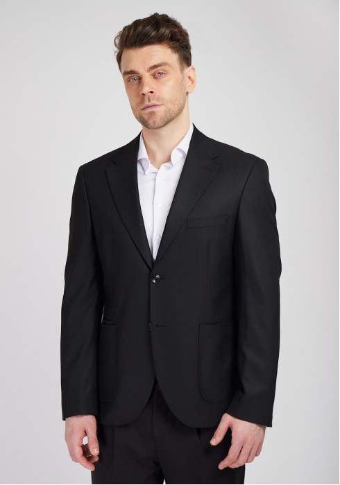 КЛАСИЧНИЙ ЧОЛОВІЧИЙ ПІДЖАК ЧОРНИЙ ОДНОТОННИЙ