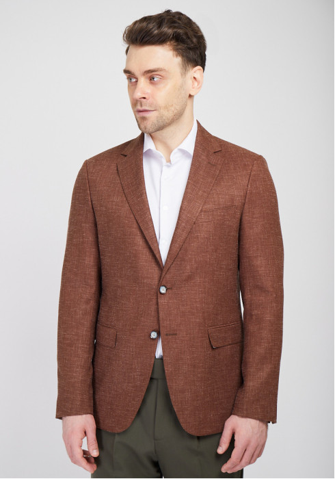 КЛАСИЧНИЙ ЧОЛОВІЧИЙ ПІДЖАК КОРИЧНЕВИЙ ОДНОТОННИЙ