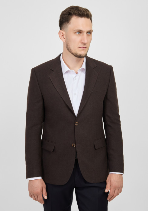 КЛАСИЧНИЙ ЧОЛОВІЧИЙ ПІДЖАК КОРИЧНЕВИЙ ОДНОТОННИЙ