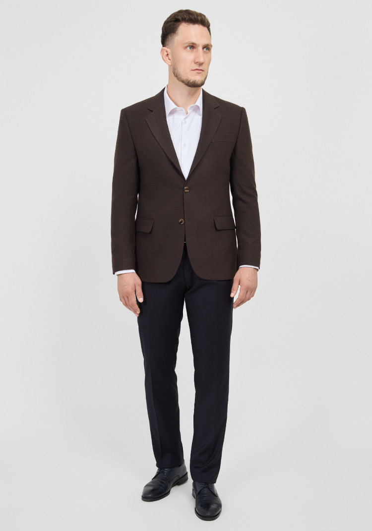 КЛАСИЧНИЙ ЧОЛОВІЧИЙ ПІДЖАК КОРИЧНЕВИЙ ОДНОТОННИЙ, Фото 2
