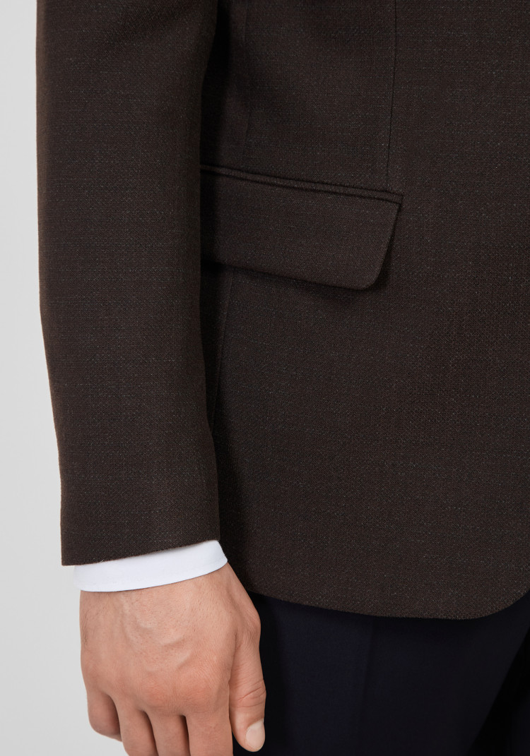 КЛАСИЧНИЙ ЧОЛОВІЧИЙ ПІДЖАК КОРИЧНЕВИЙ ОДНОТОННИЙ, Фото 4