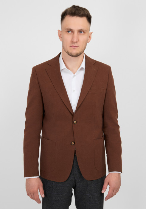 КЛАСИЧНИЙ ЧОЛОВІЧИЙ ПІДЖАК ПОМАРАНЧЕВИЙ ОДНОТОННИЙ