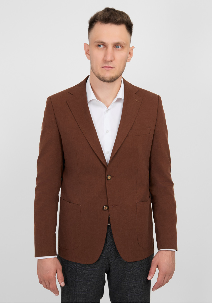 КЛАСИЧНИЙ ЧОЛОВІЧИЙ ПІДЖАК ПОМАРАНЧЕВИЙ ОДНОТОННИЙ, Фото 1