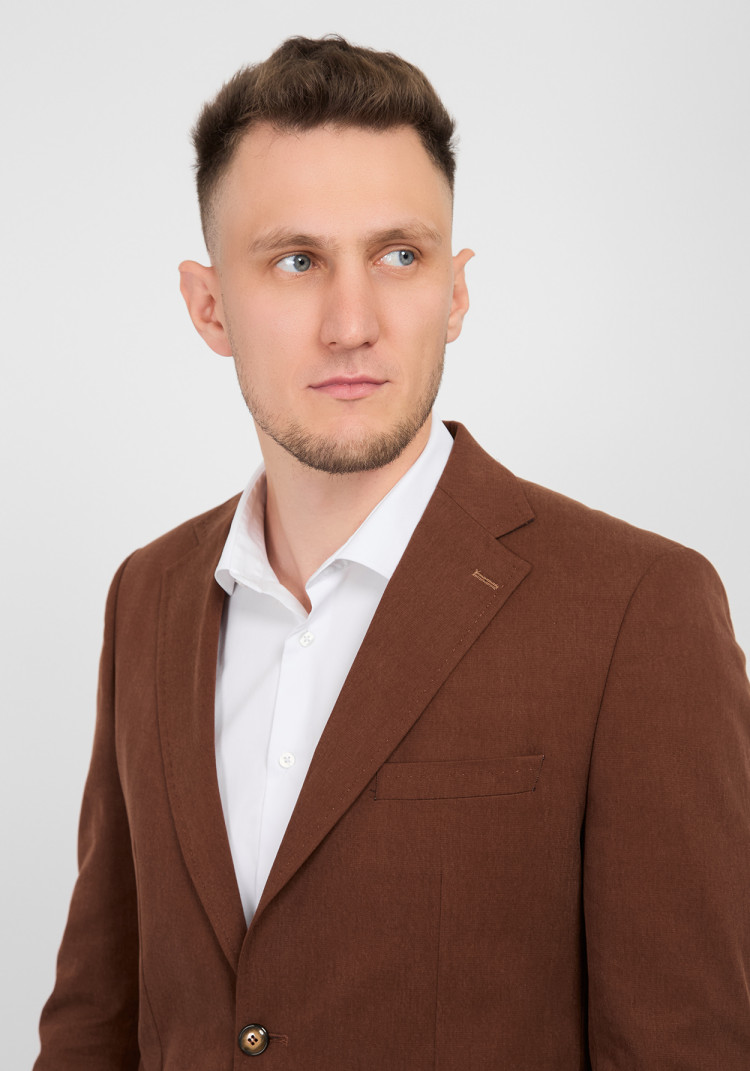 КЛАСИЧНИЙ ЧОЛОВІЧИЙ ПІДЖАК ПОМАРАНЧЕВИЙ ОДНОТОННИЙ, Фото 1